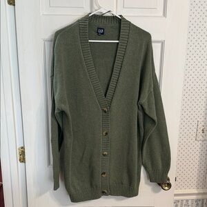 GAP Men's Olive Cardigan Sweater